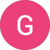 A white capital letter G centered inside a vibrant pink circular background icon.